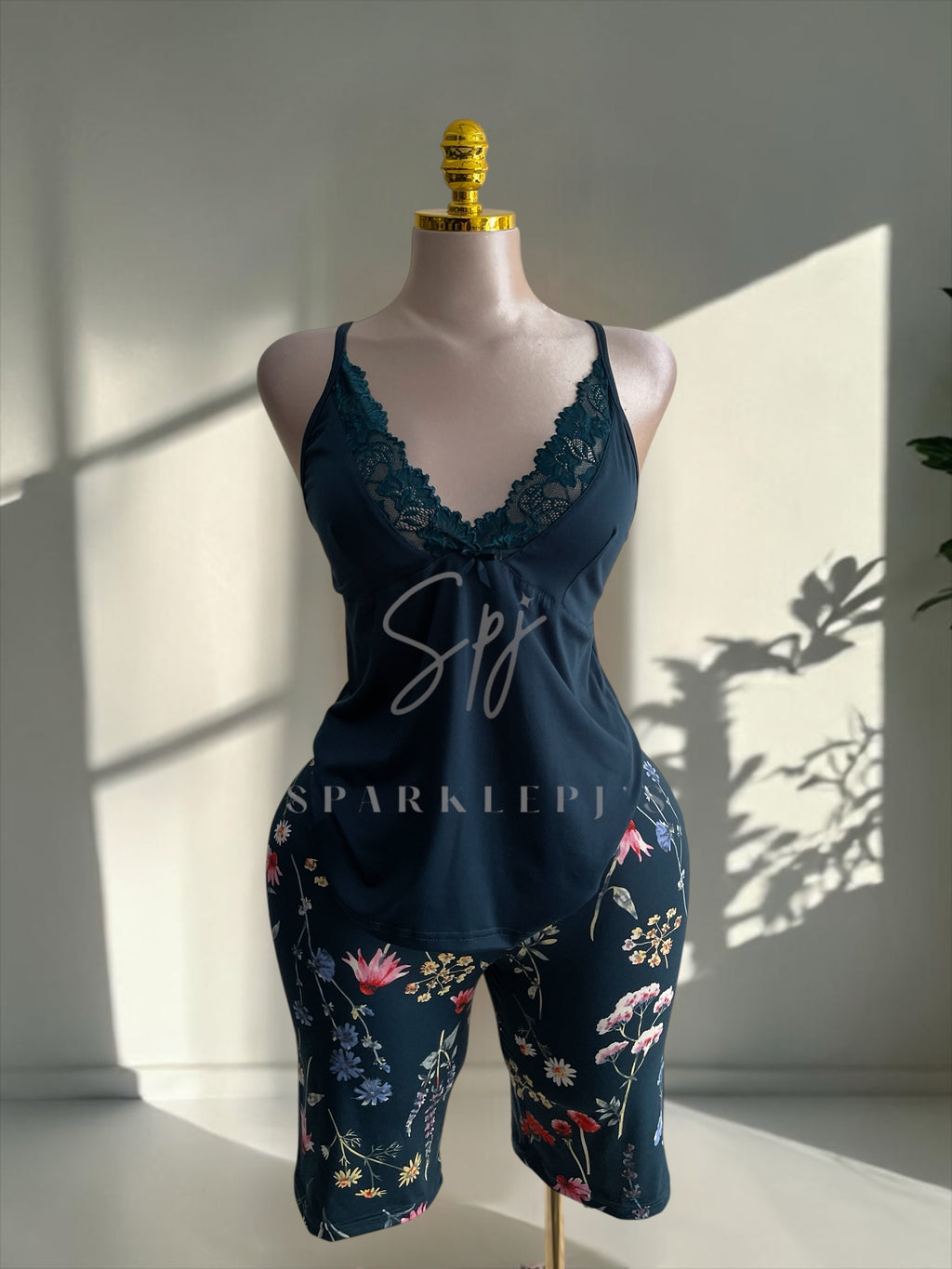 Floral Biker Shorts Pajama Set