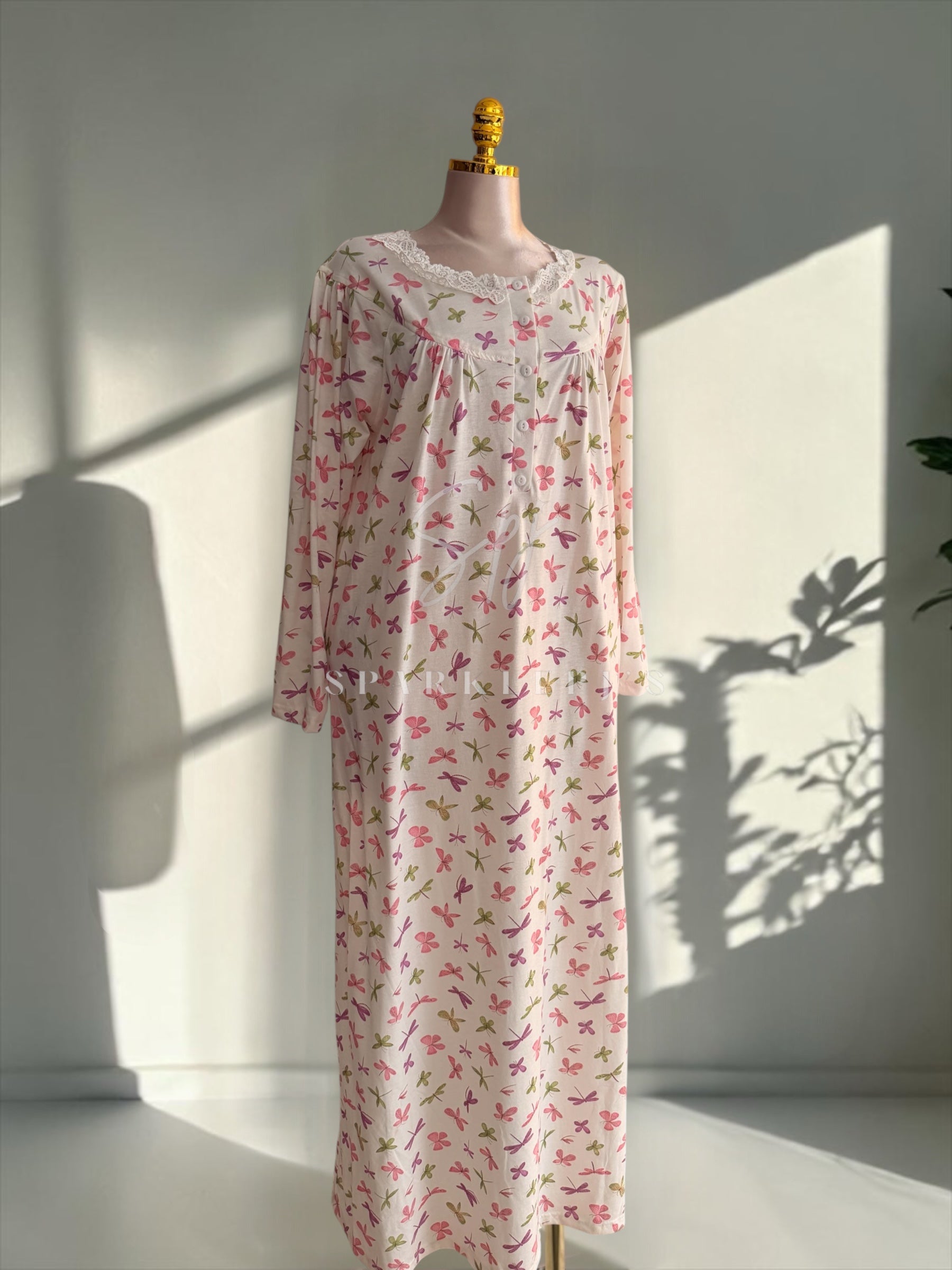 Soft Dragonfly Long Nightdress