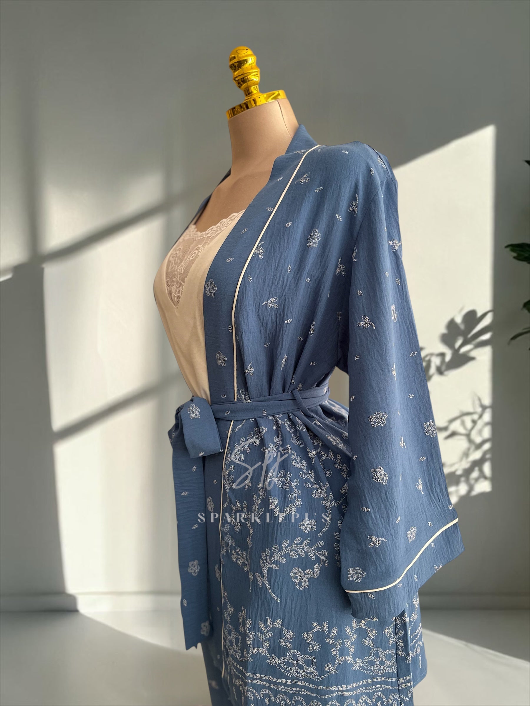 Blue Blossom 3-Piece Pajama Set