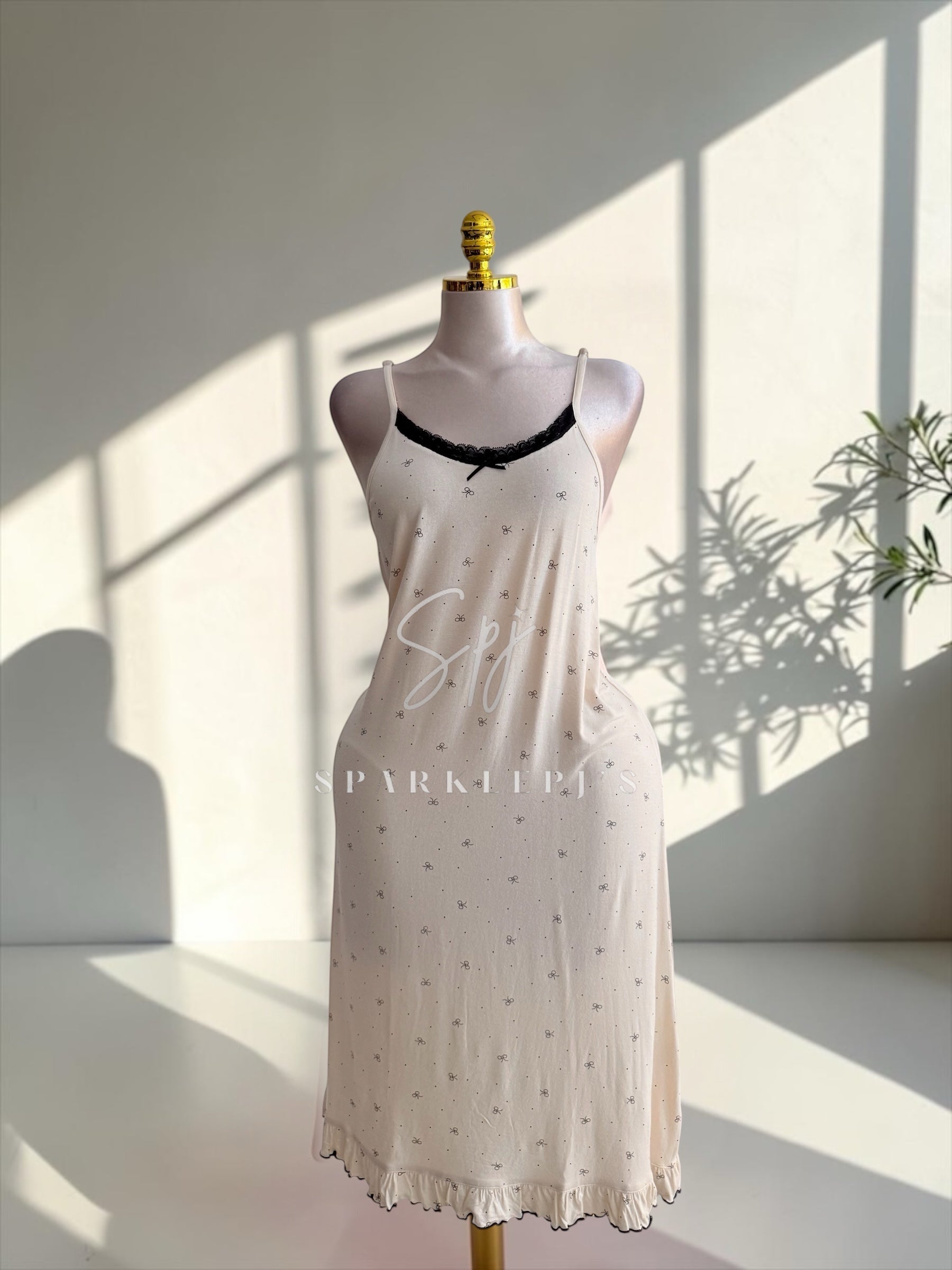 Elegant Mini Bow Nightdress