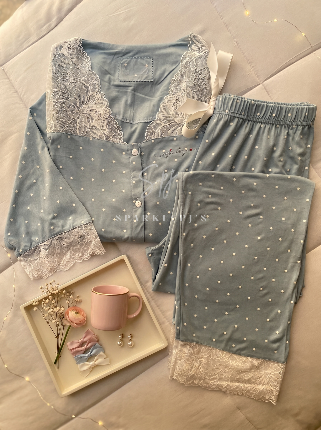 Polka Lace Lounge Set