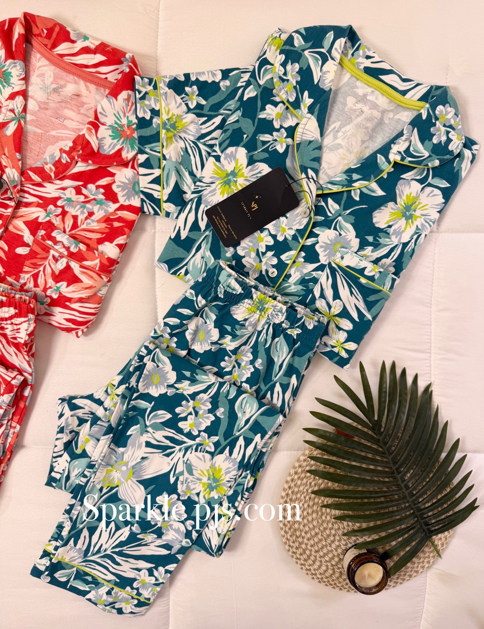 Tropical floral pajamas