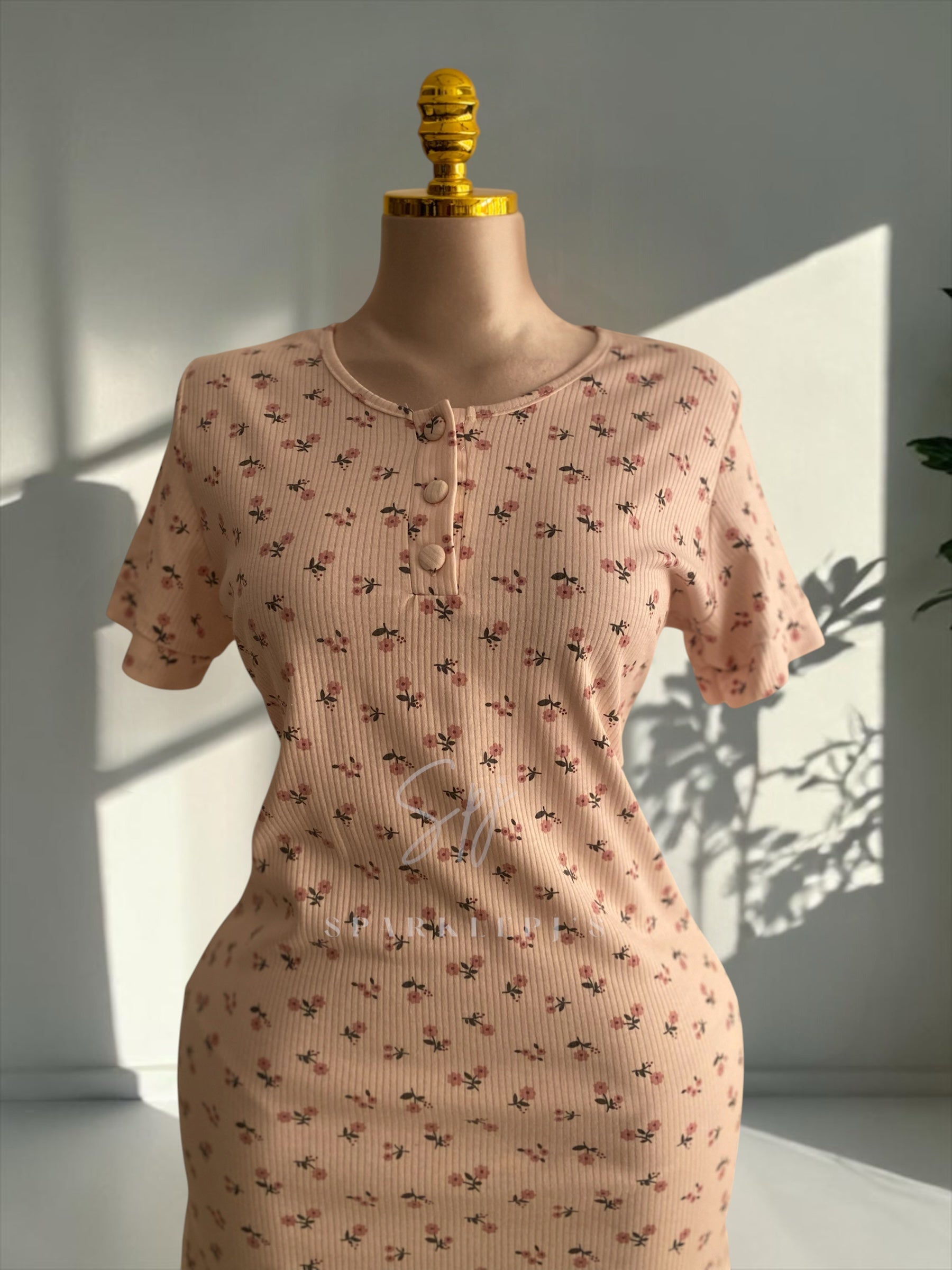 Ribbed Flower Nightdress