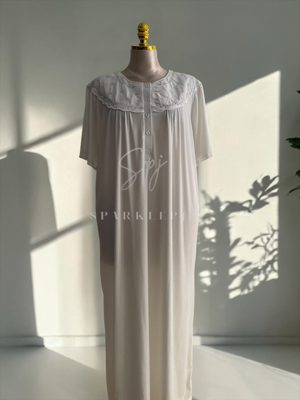 Soft Embroidered Maxi Nightdress