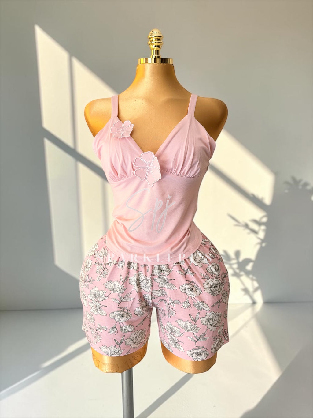 Pink Blossom 3-Piece Pajama Set