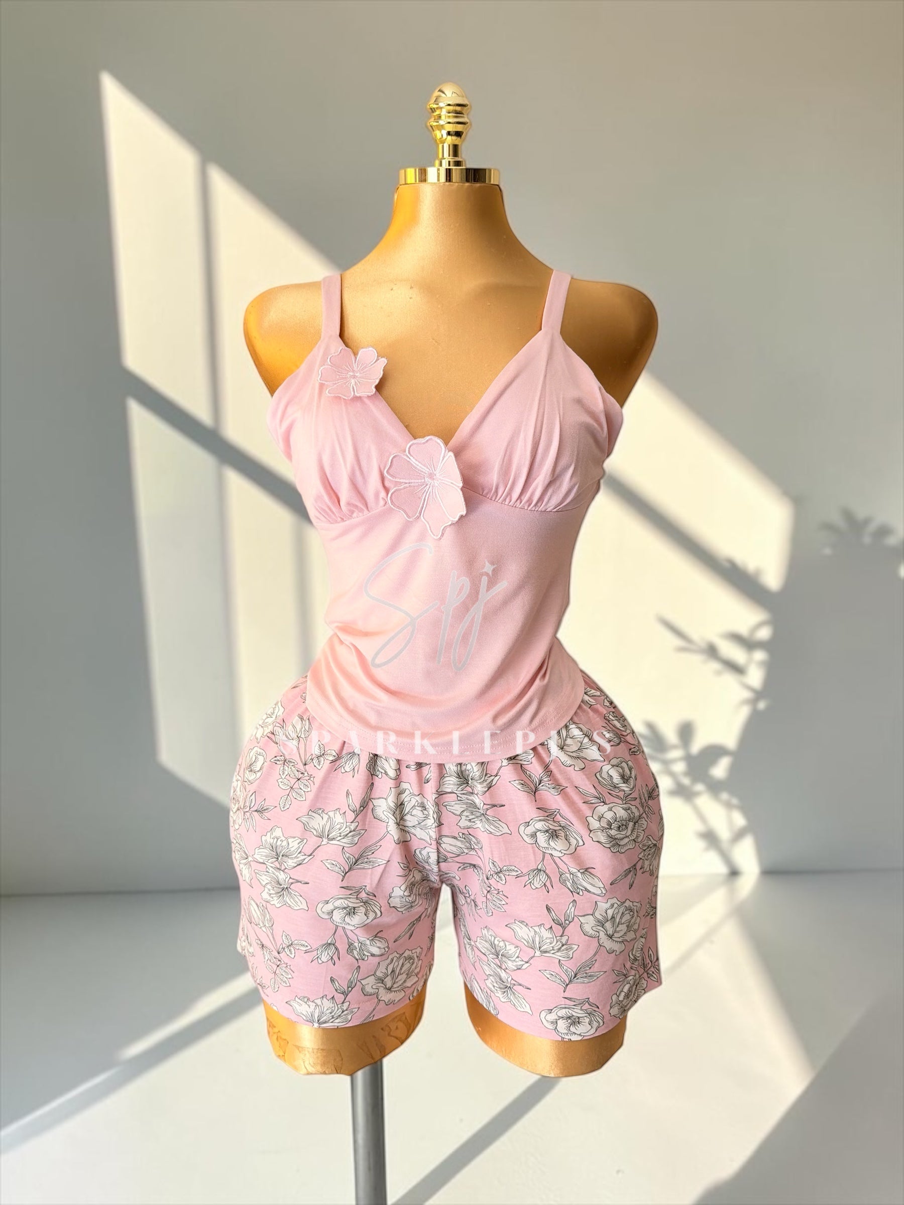 Pink Blossom 3-Piece Pajama Set