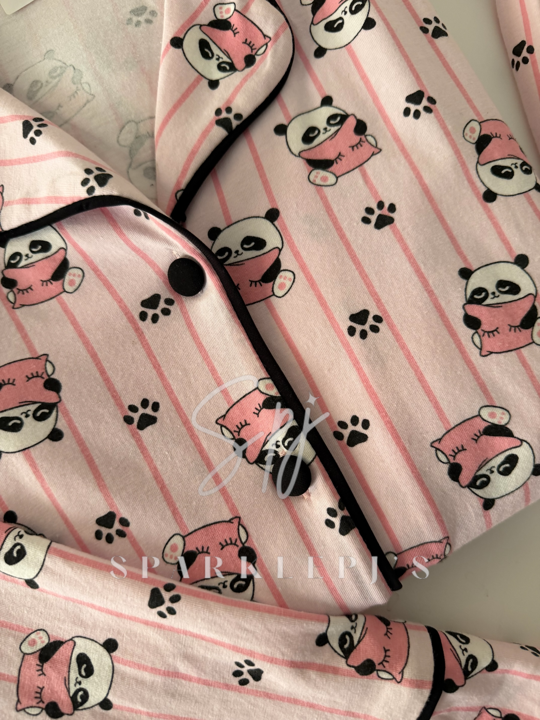 Pink Panda Pajama Long-sleeved Set