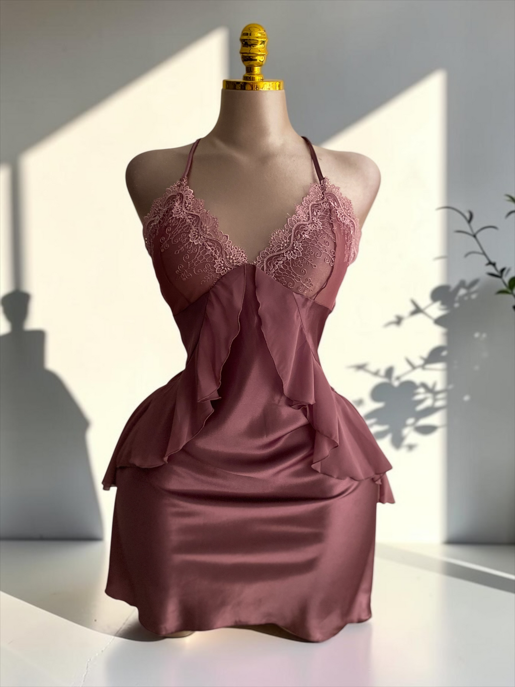 Layal Lace-Up Satin Set