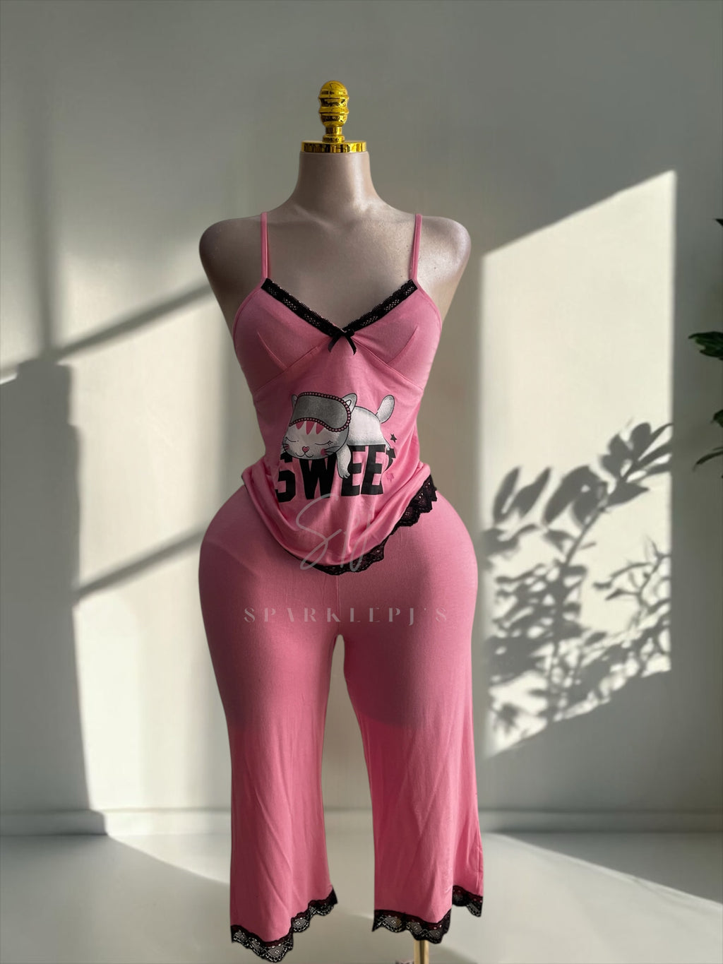 Cute Cat Pantacour Pajama Set