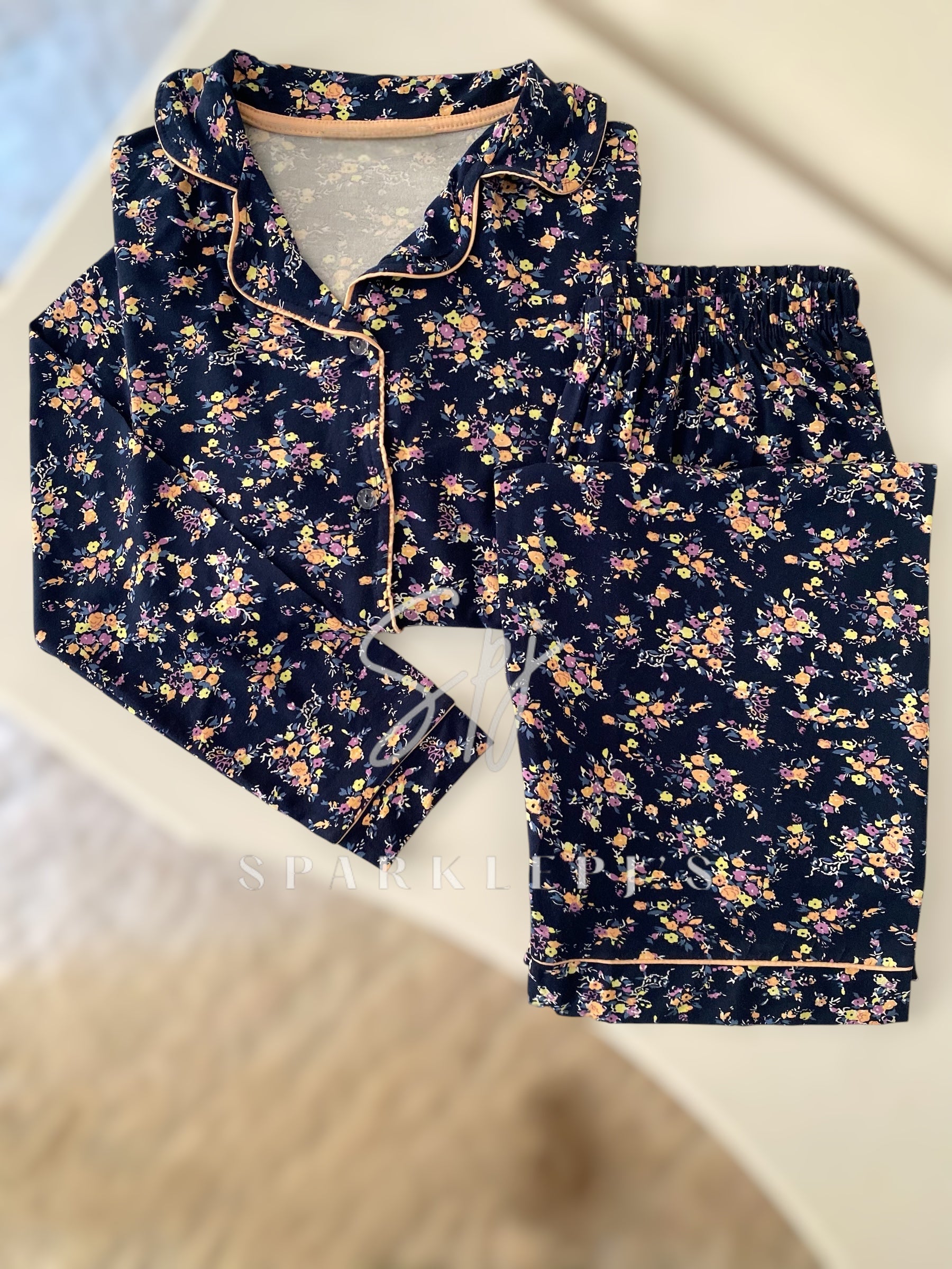 Floral Classic Pajama Set ( long sleeve )