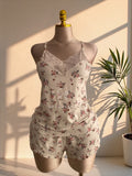 Floral Lace Cami & Shorts Pajama Set