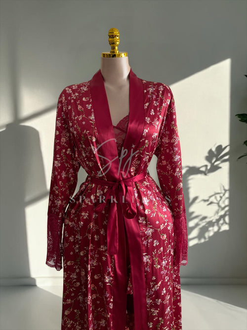 Cherry Blossom Satin Set
