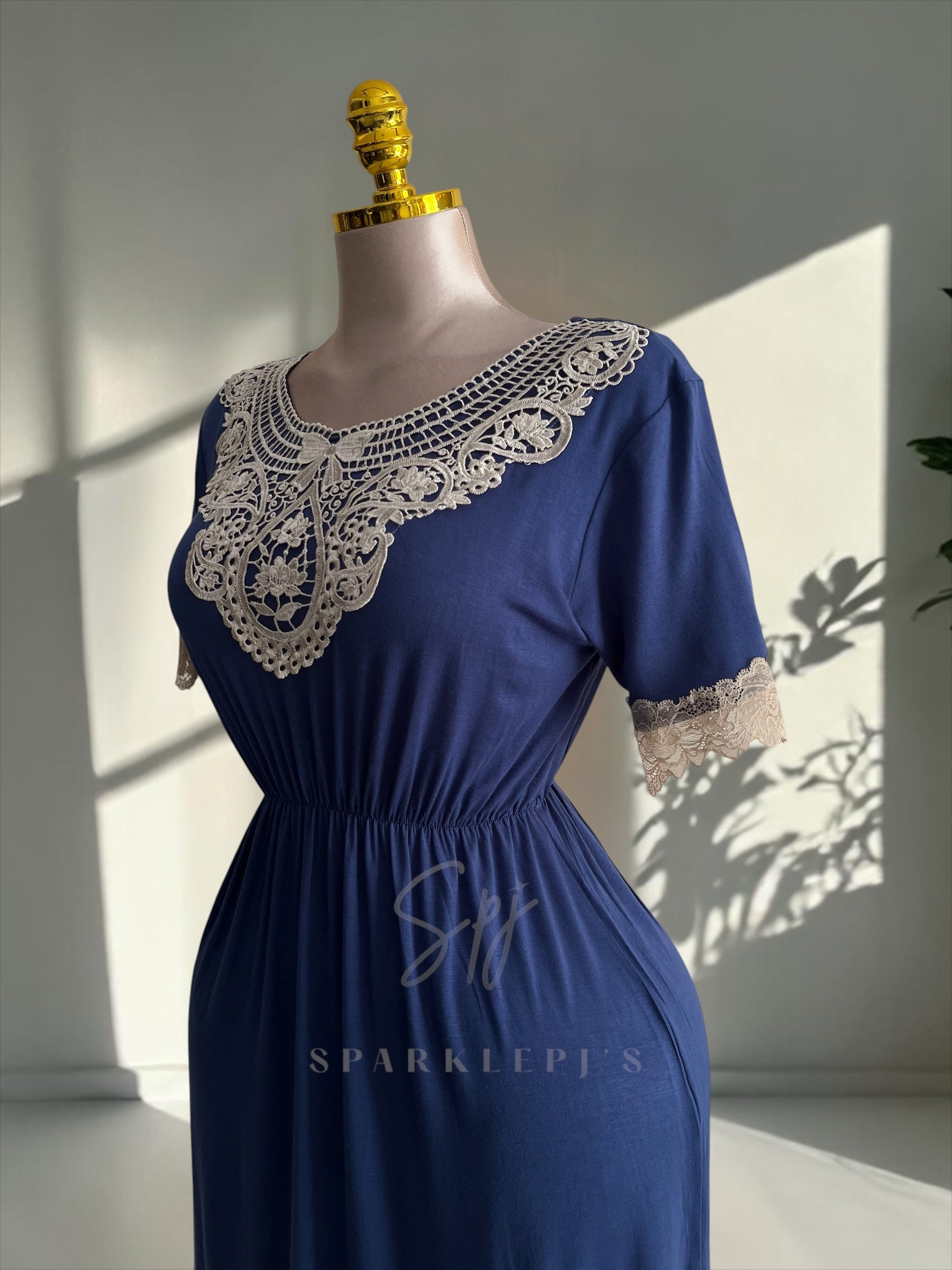 Royal Lace Short Night Dress