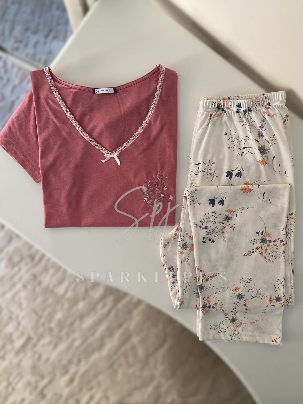 Elegant Blossom Pajama Set