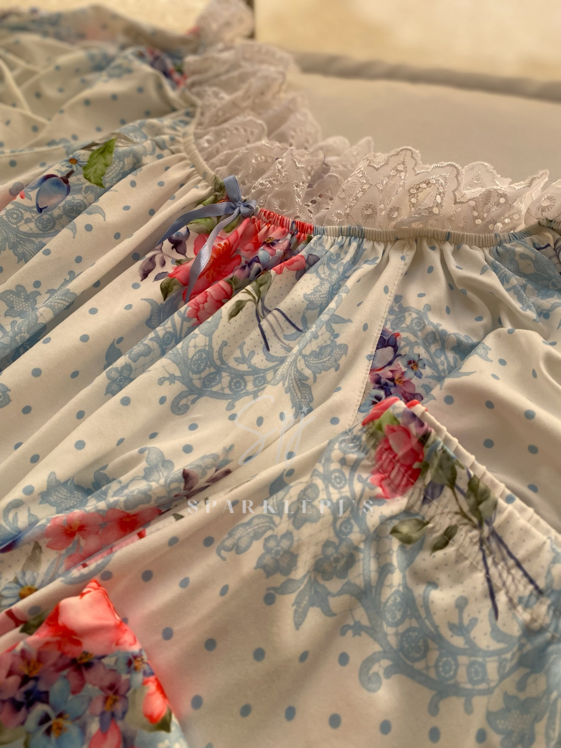 Floral Off-Shoulder Pajama Set