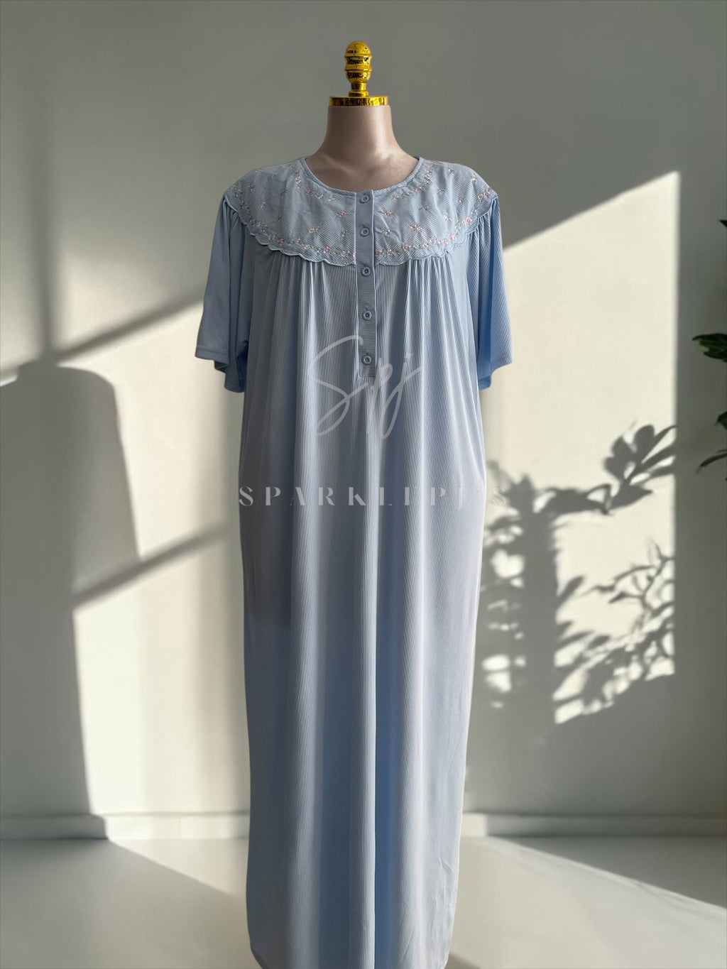 Soft Embroidered Maxi Nightdress