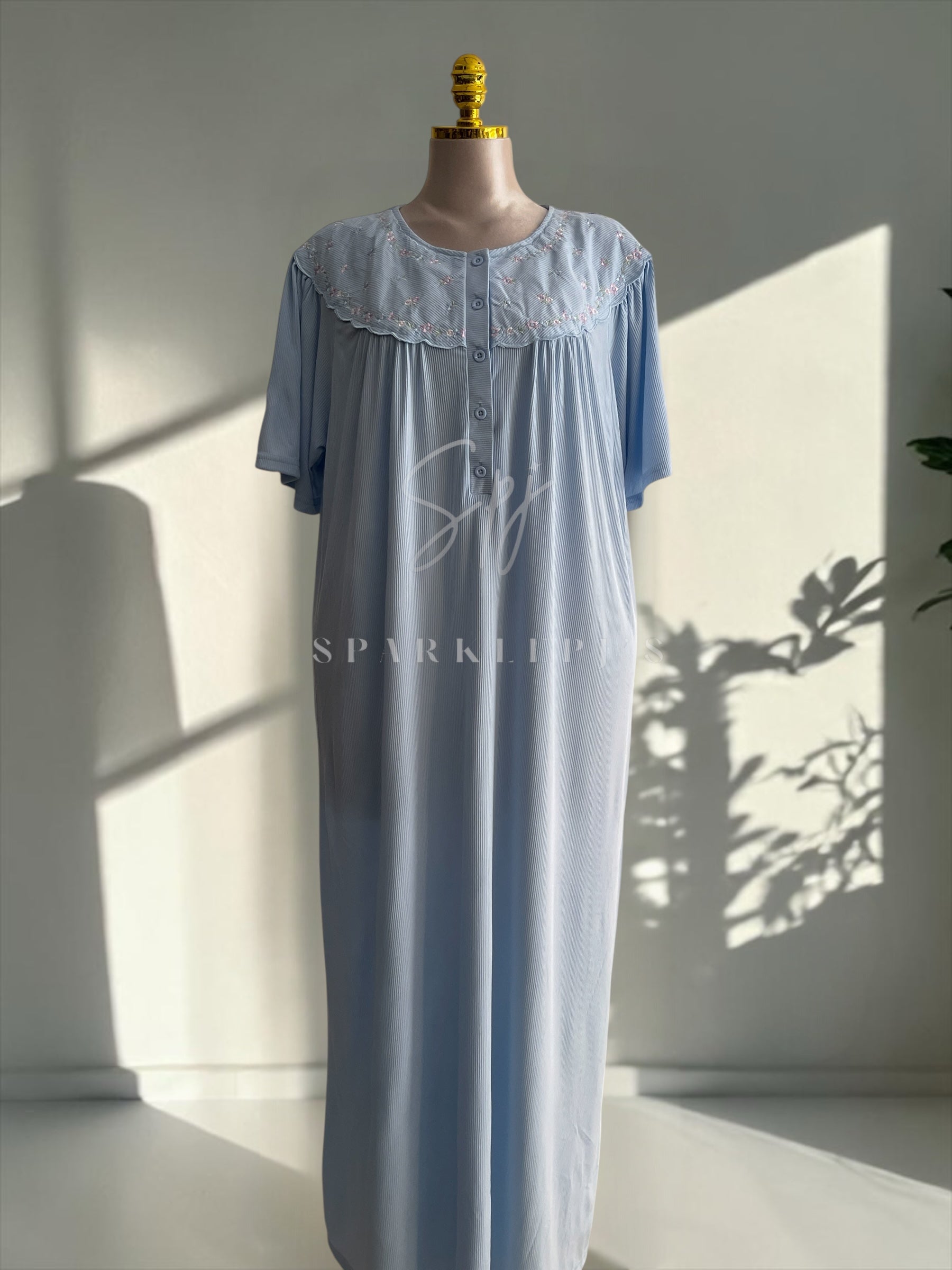 Soft Embroidered Maxi Nightdress
