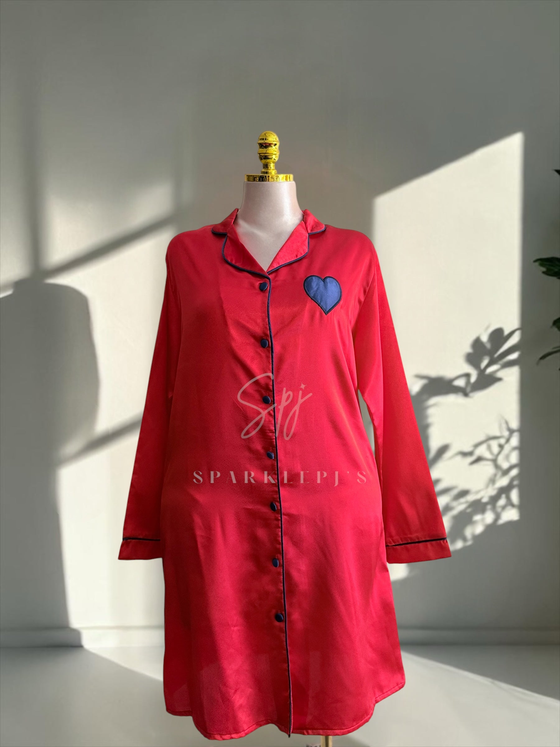 Sweet Heart Satin Nightdress