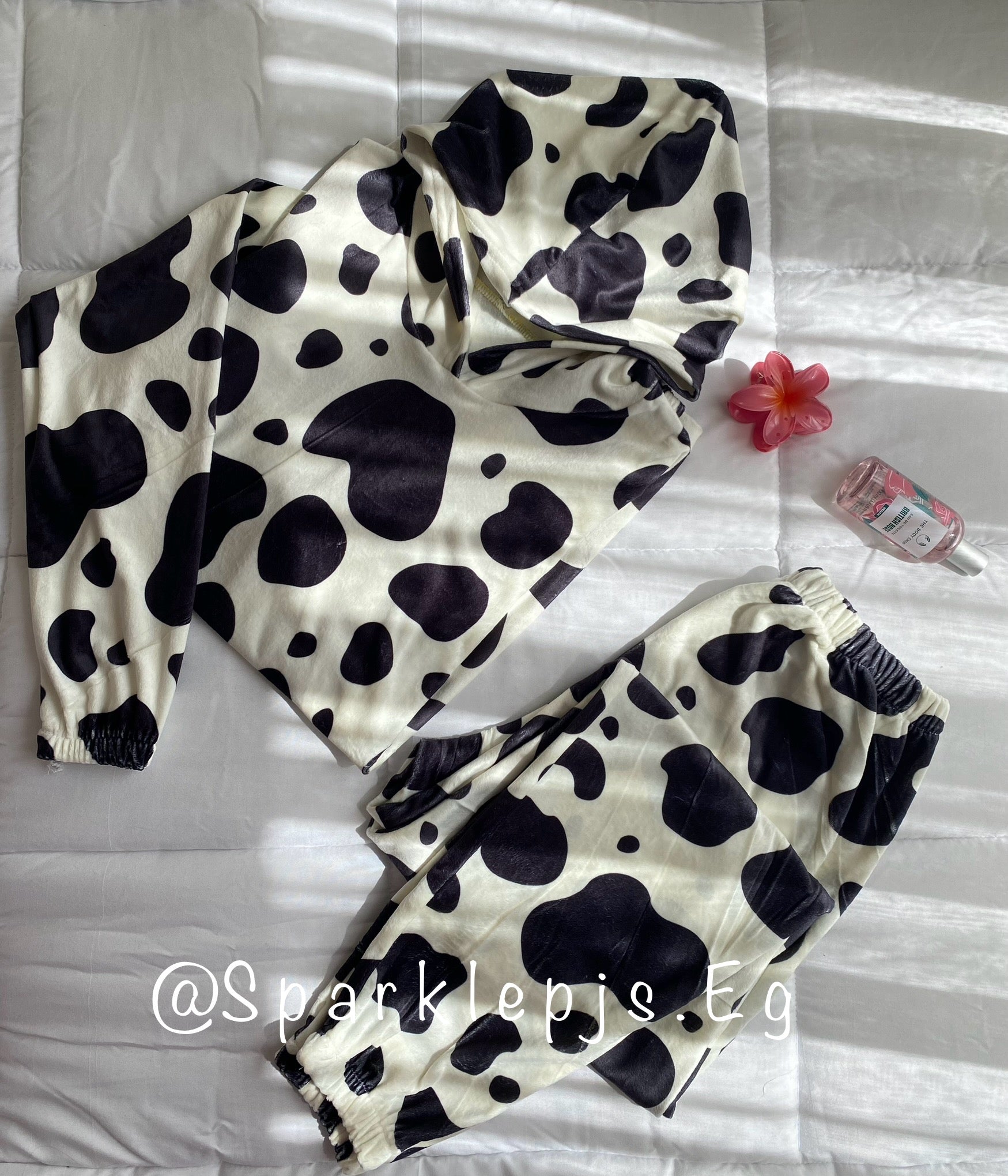 Cow patterned fur pajama