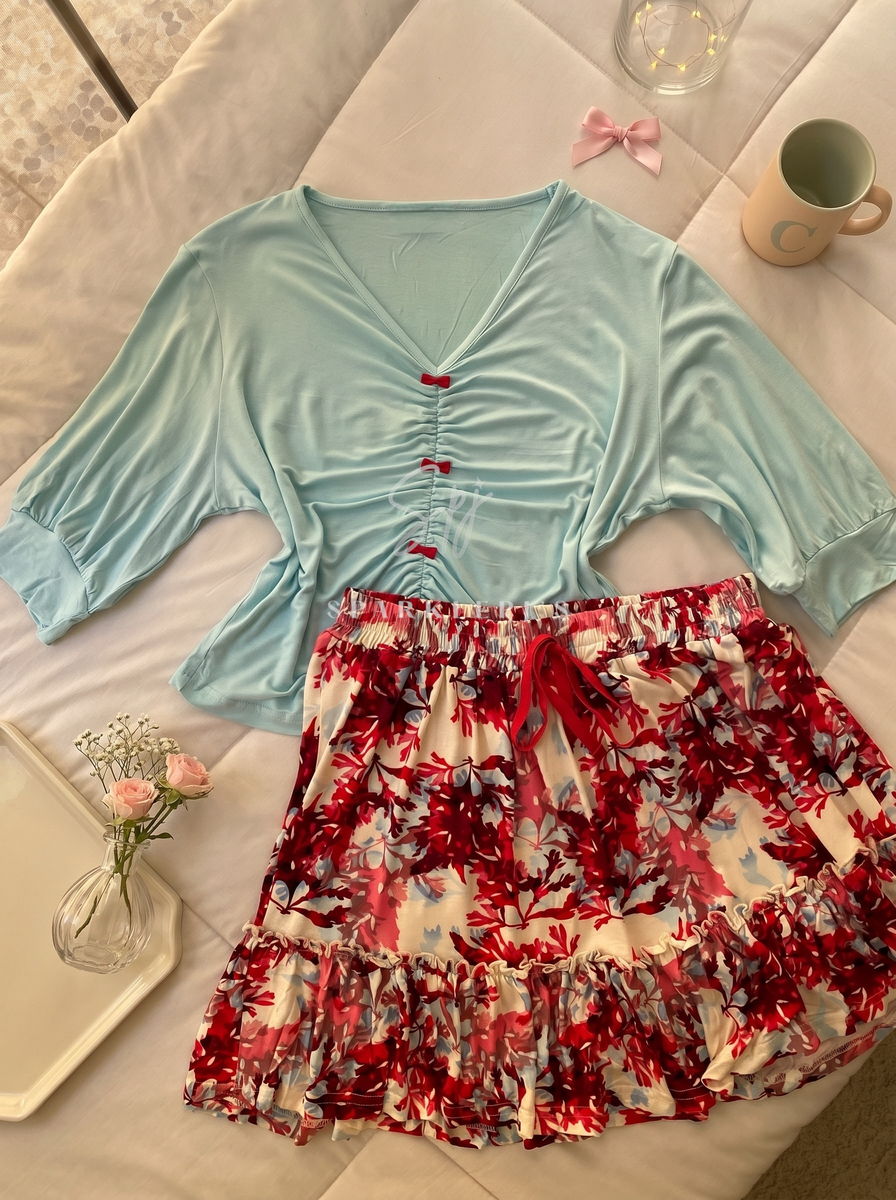 Bloom & Breeze Skirt Pajama Set
