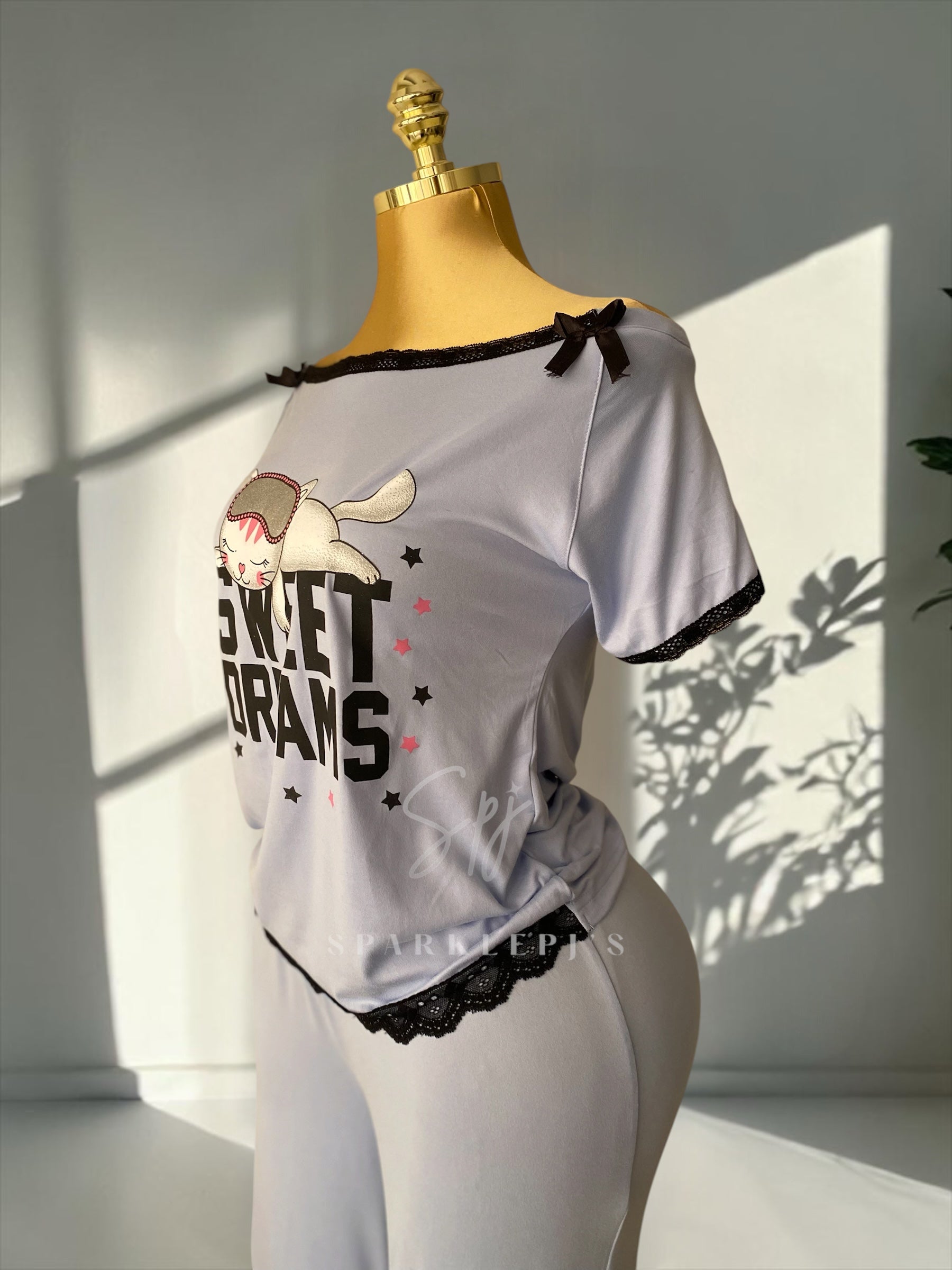 Sweet Dream Pajama Set (Off Shoulder)