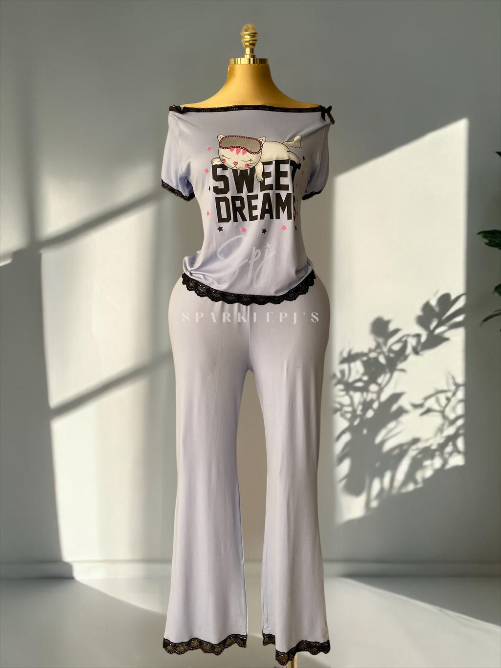 Sweet Dream Pajama Set (Off Shoulder)