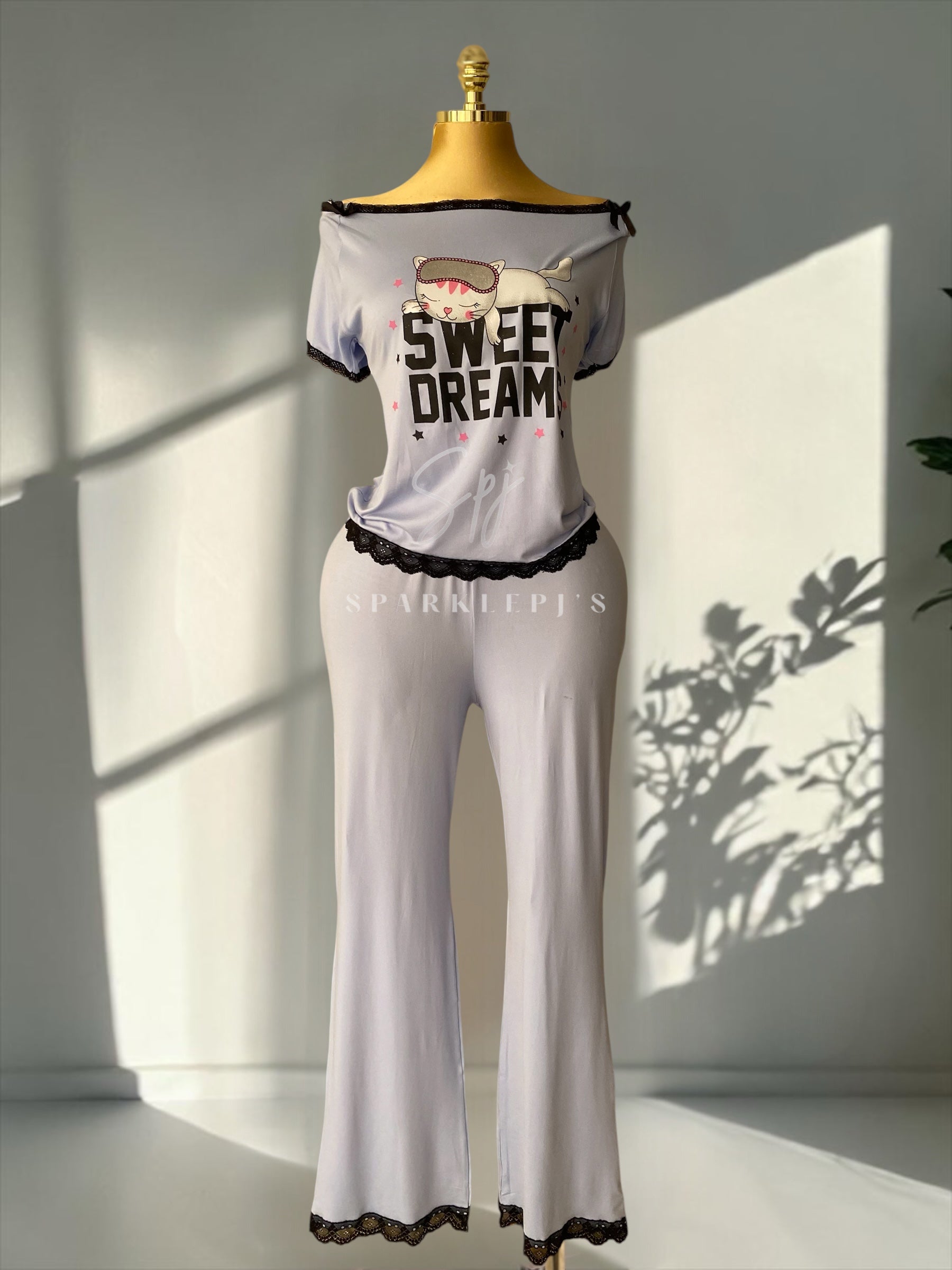 Sweet Dream Pajama Set (Off Shoulder)