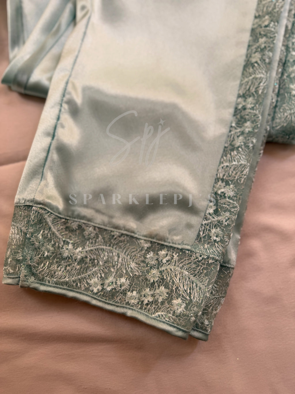 Elegant Satin Lace Pajama Set
