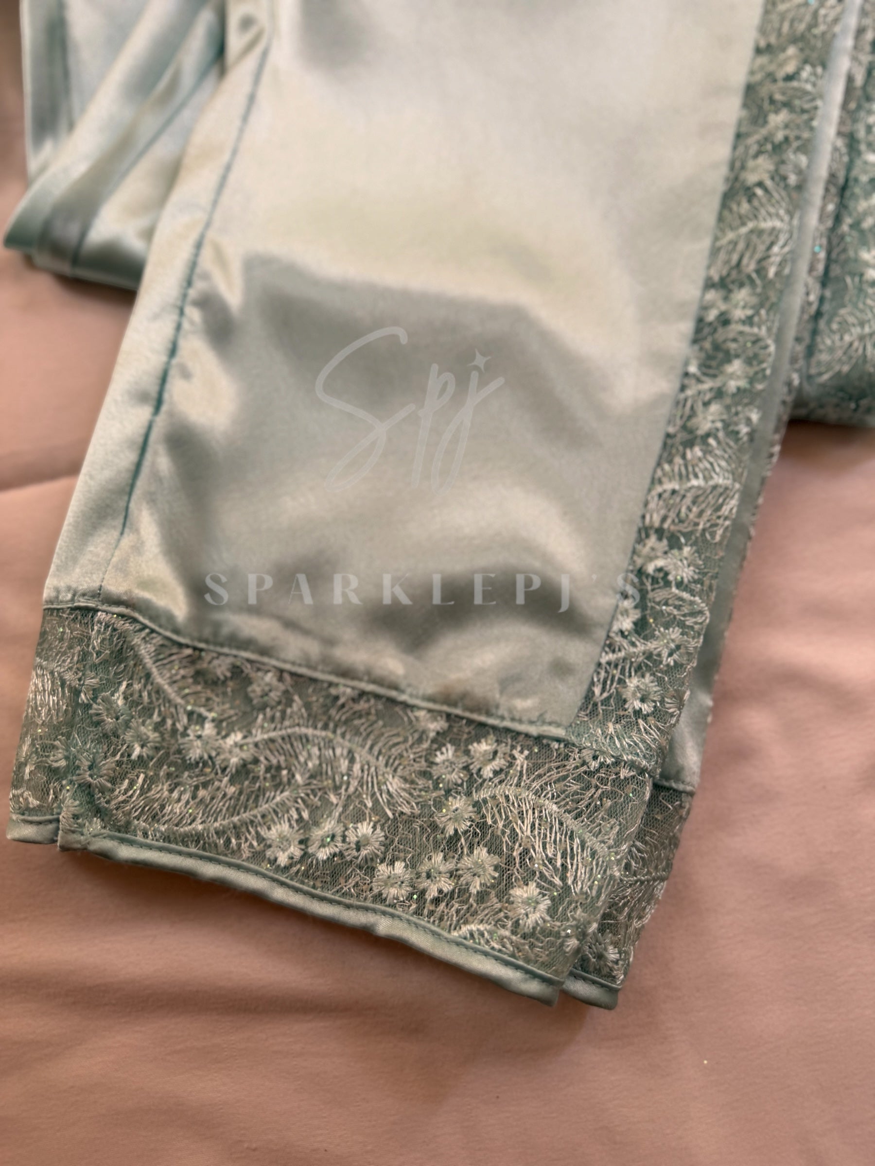 Elegant Satin Lace Pajama Set