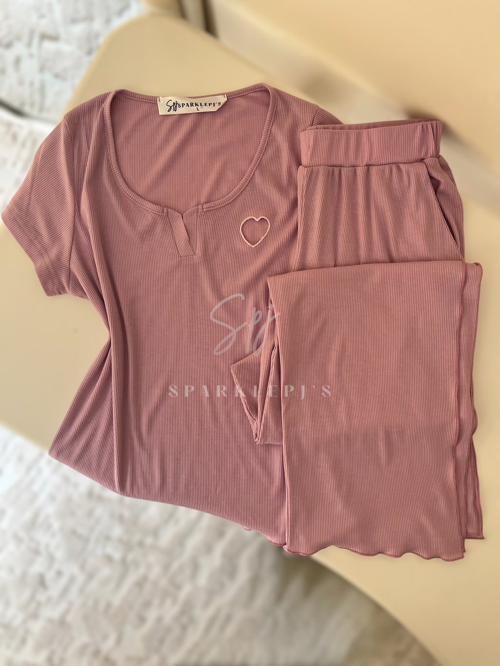Dreamy Heart Ribbed Set