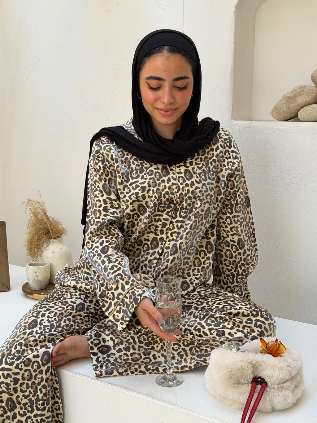 Golden Leopard Satin Pajama