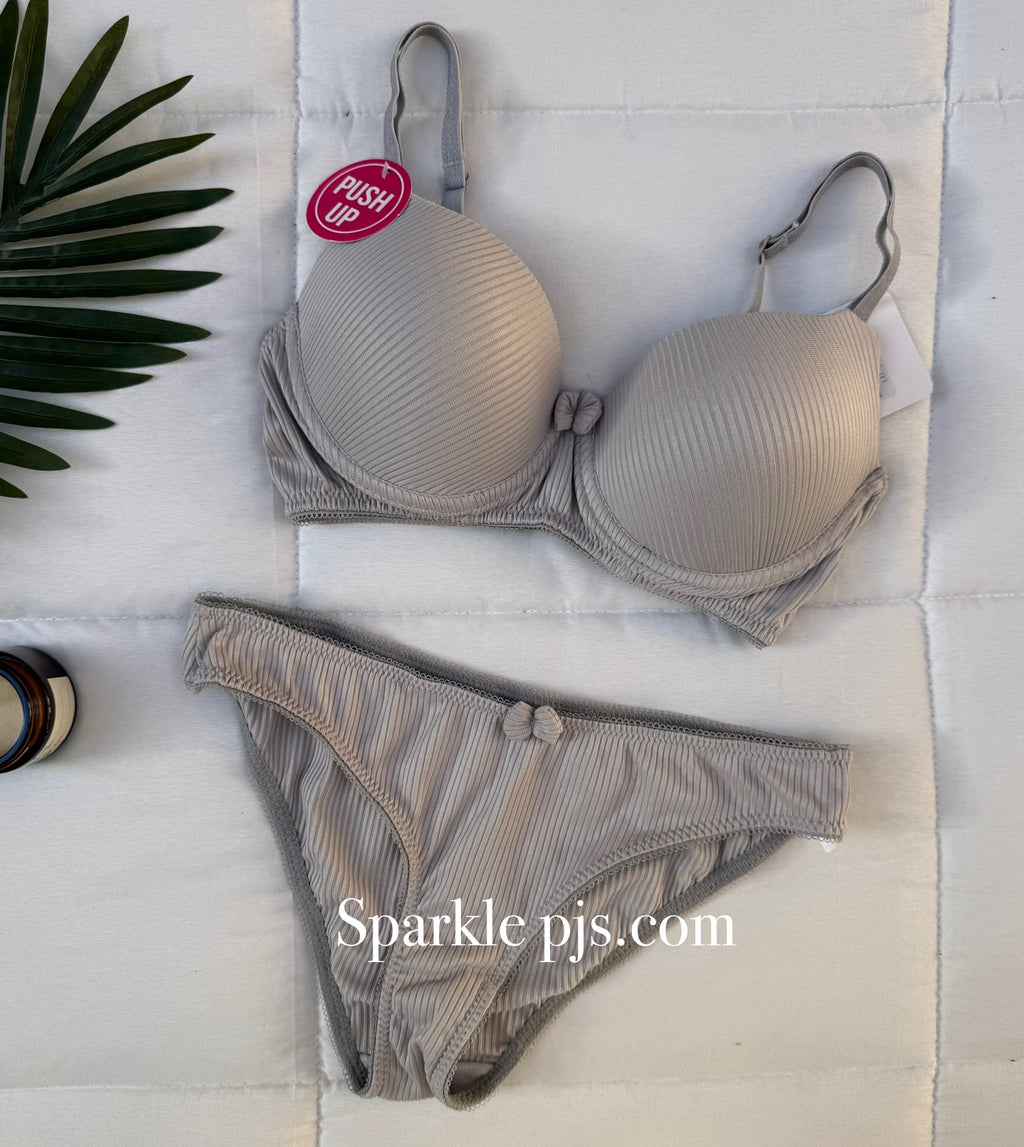 Striped push-up bra