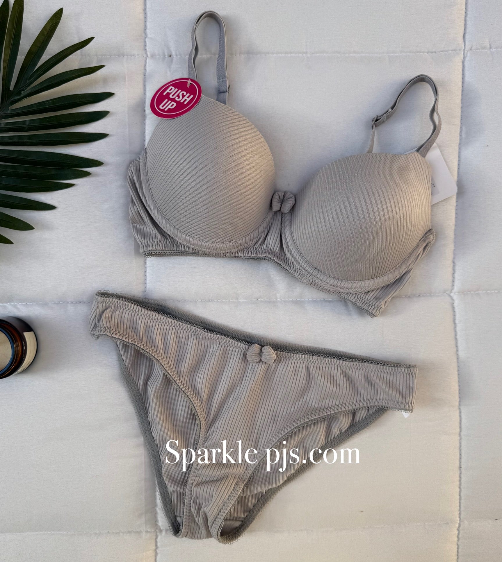 Striped push-up bra