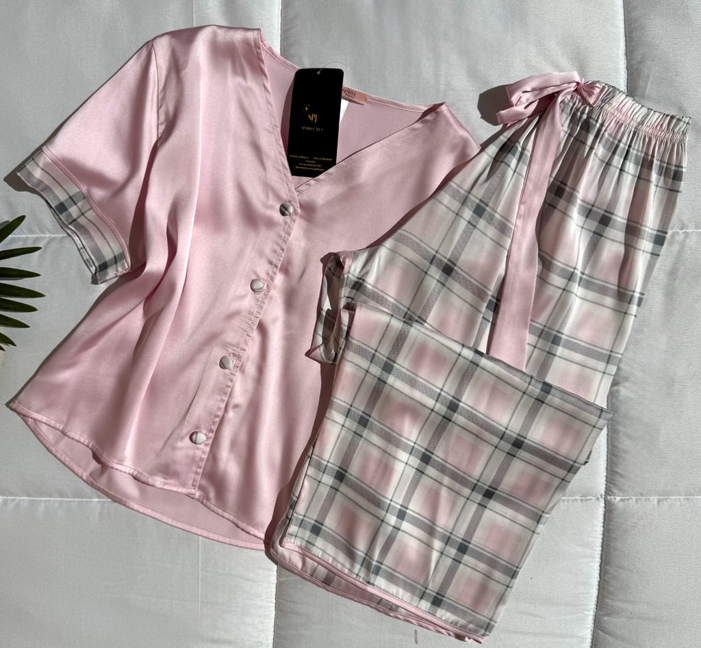 Satin Plaid Bermuda PYJ