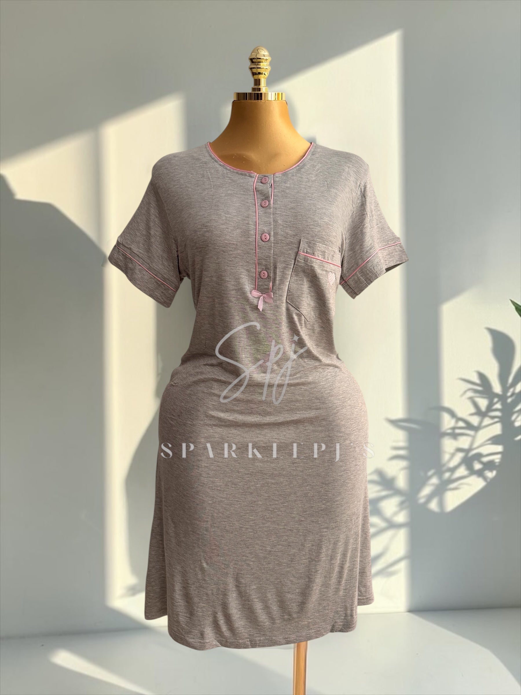 Soft Button Night Dress