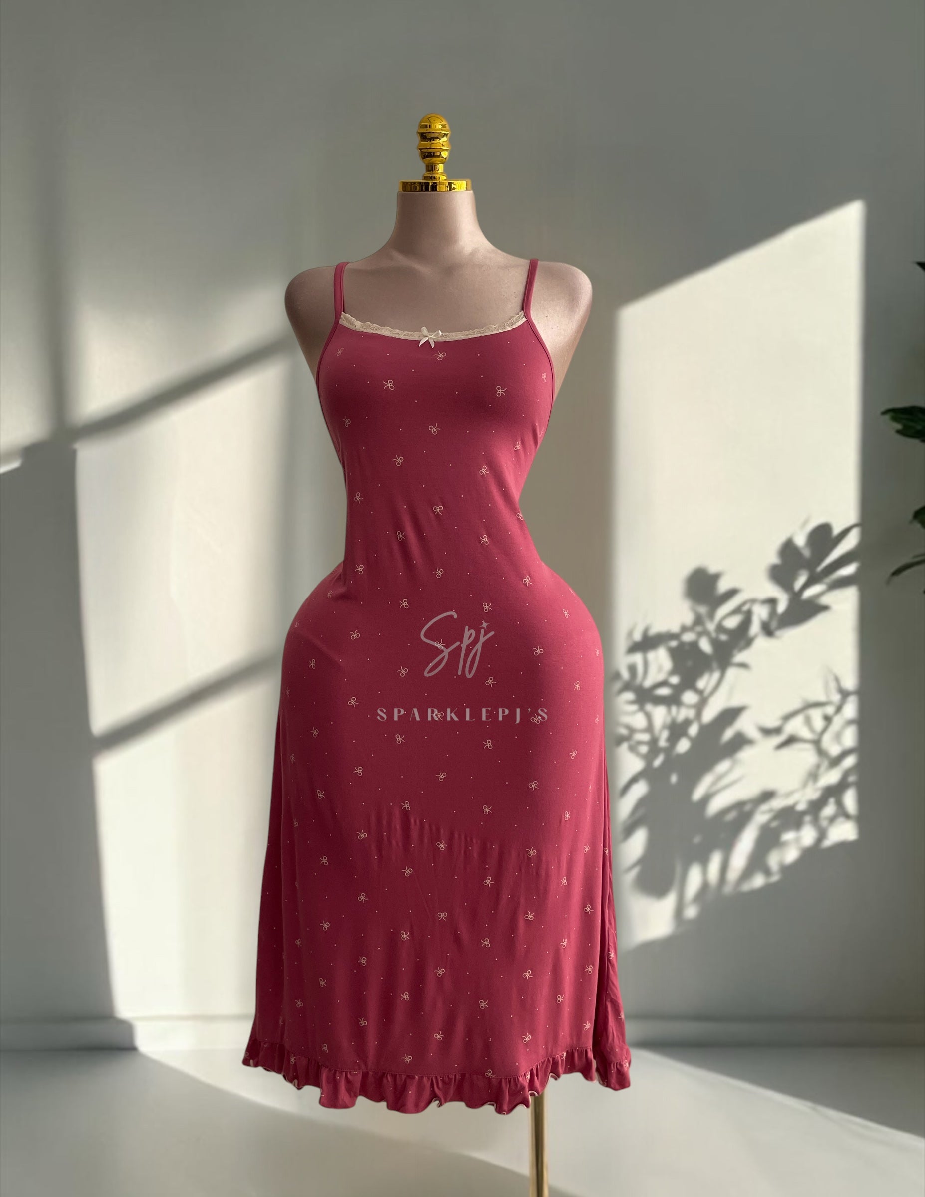 Elegant Mini Bow Nightdress