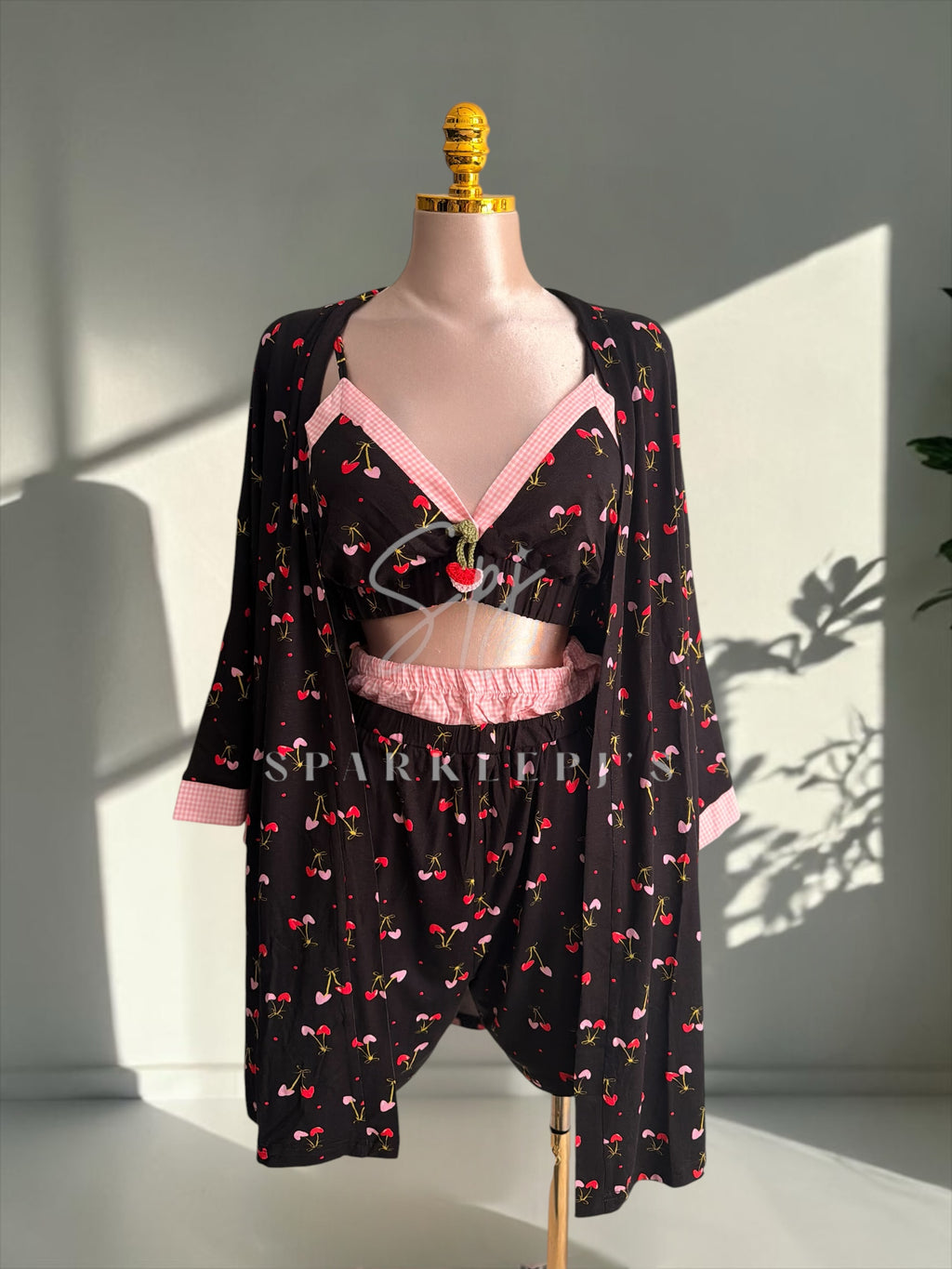 Cherry 3-Piece Short Set