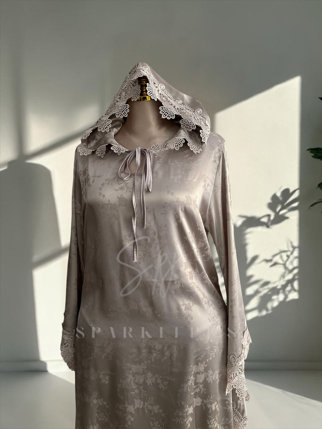 Floral Satin Lounge Abaya