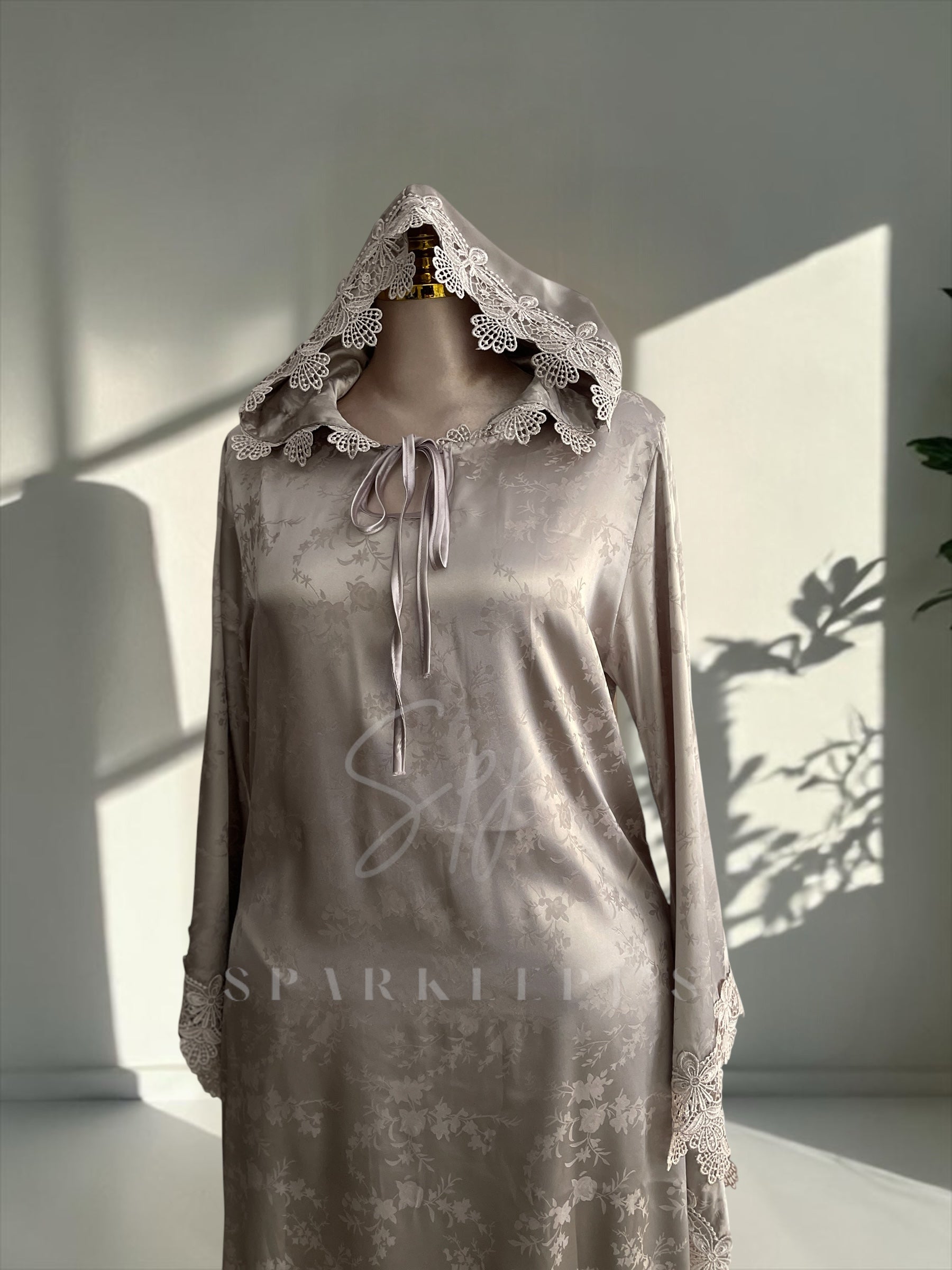 Floral Satin Lounge Abaya