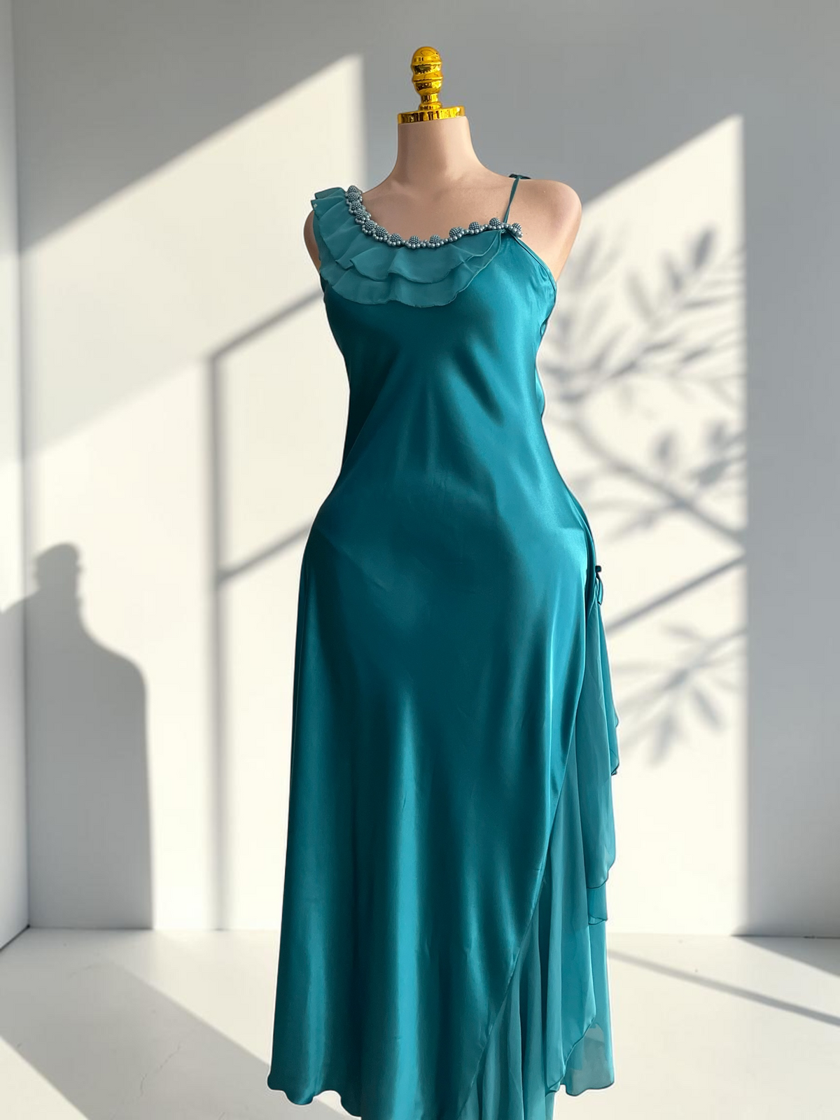Hala Ruffle Satin Nightdress