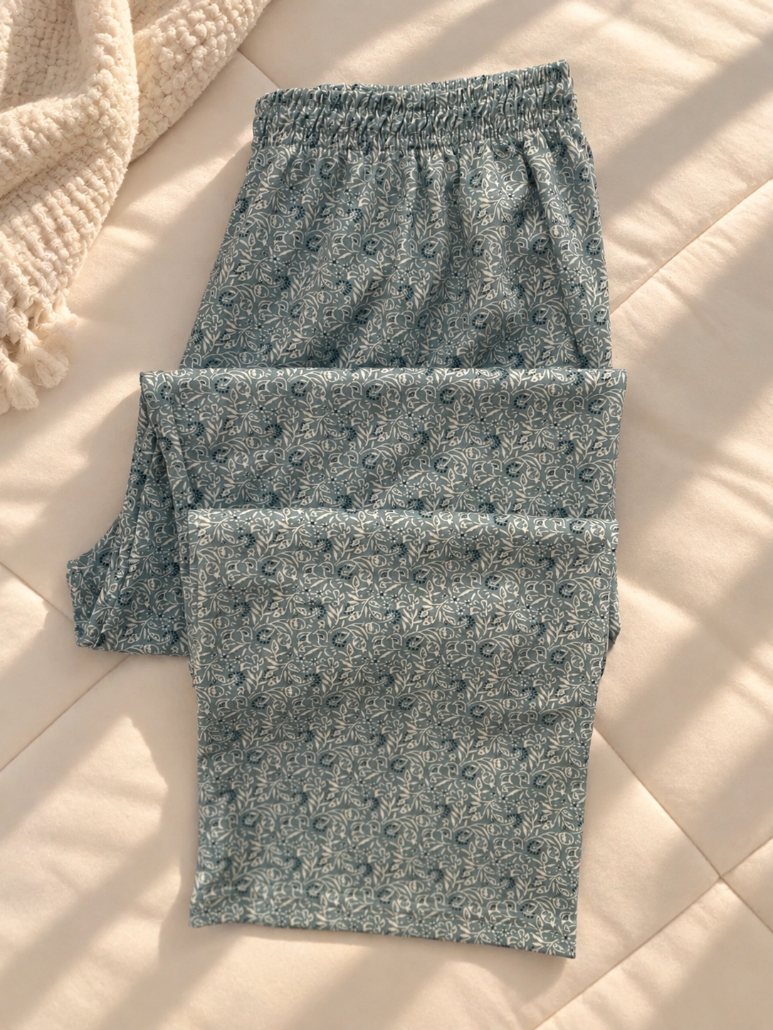 Sage Bloom Cotton Pants