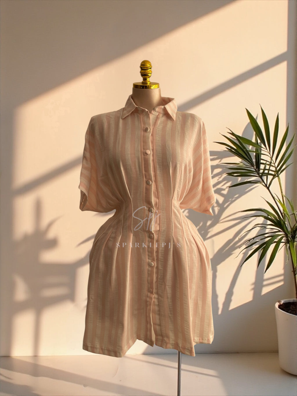 Soft Stripe Shirt Dress