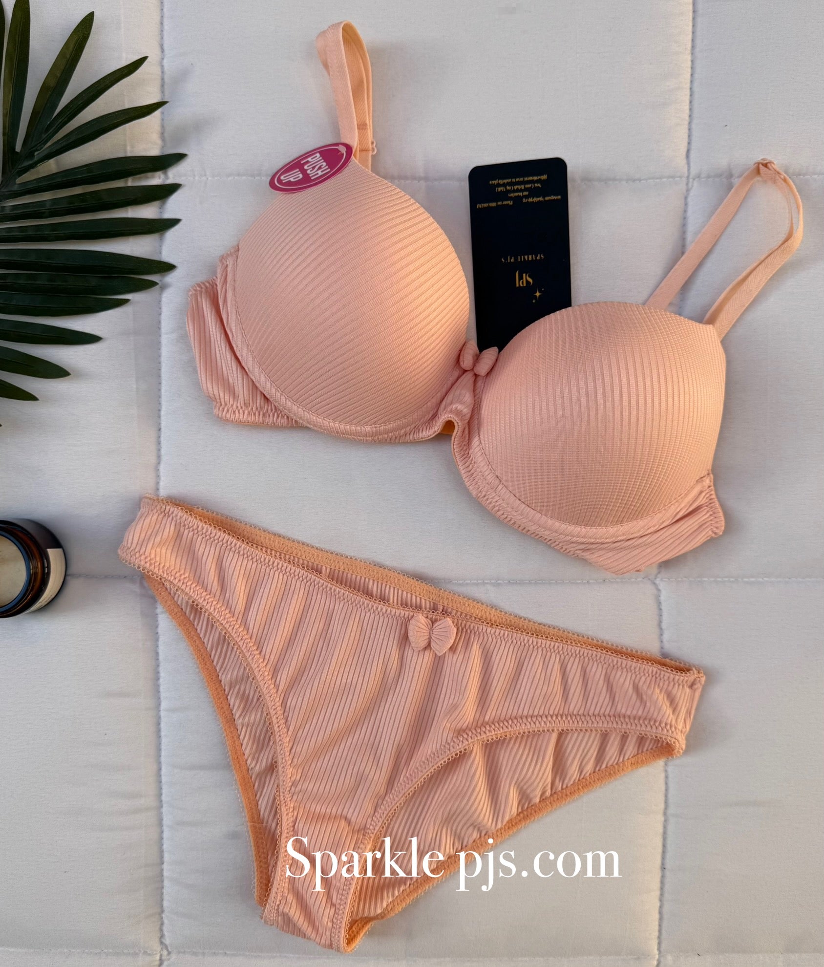 Striped push-up bra