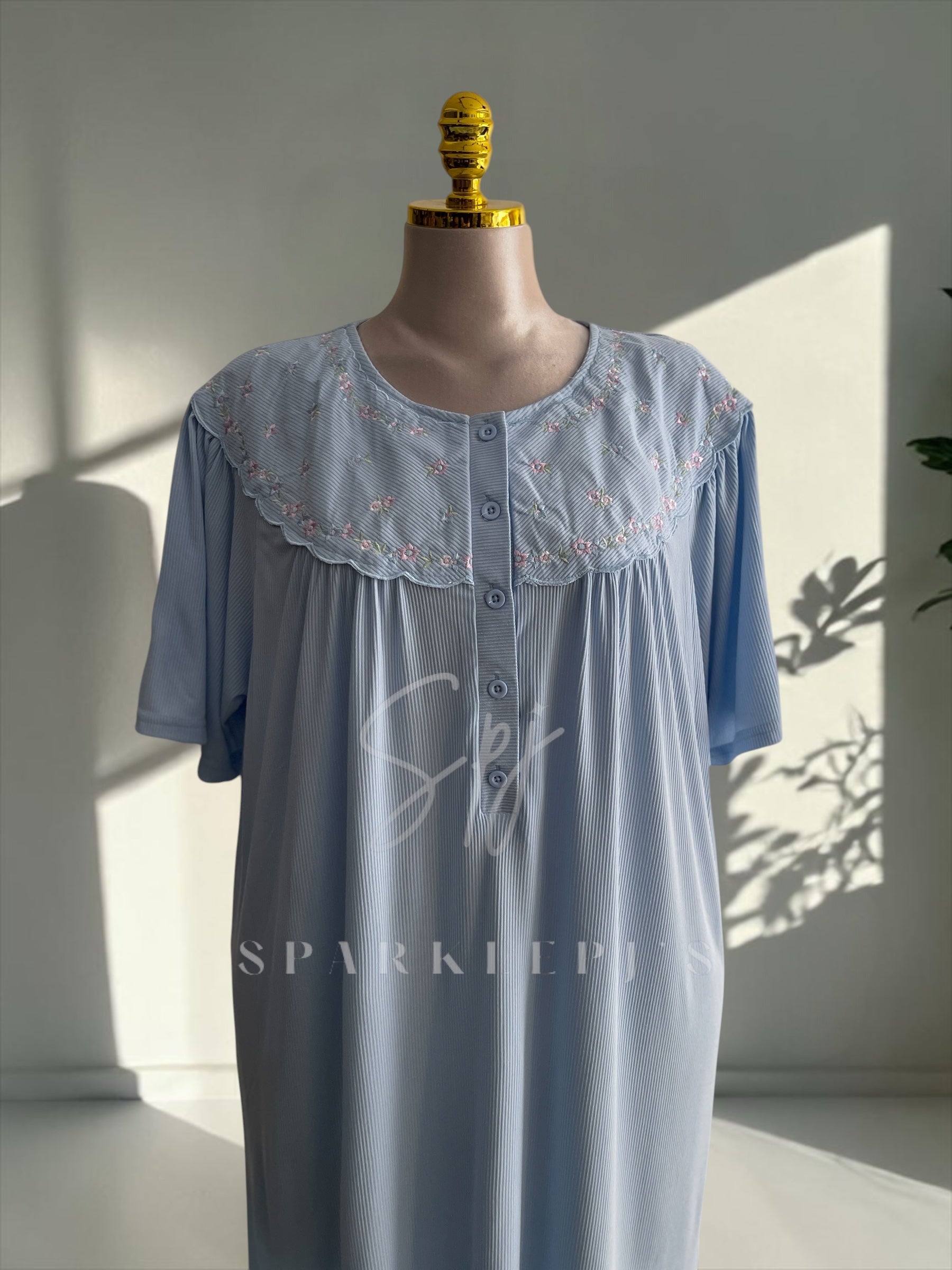 Soft Embroidered Maxi Nightdress