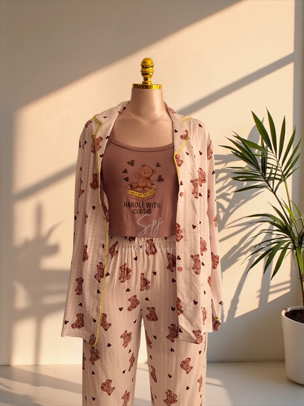 Teddy Dreams 3-Piece Pajama Set