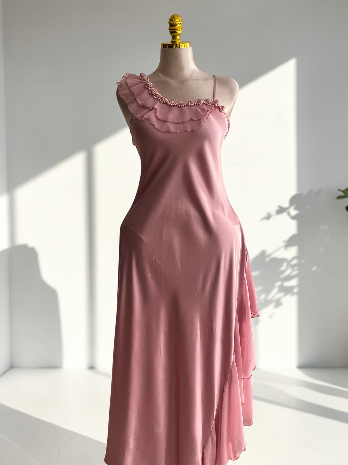 Hala Ruffle Satin Nightdress