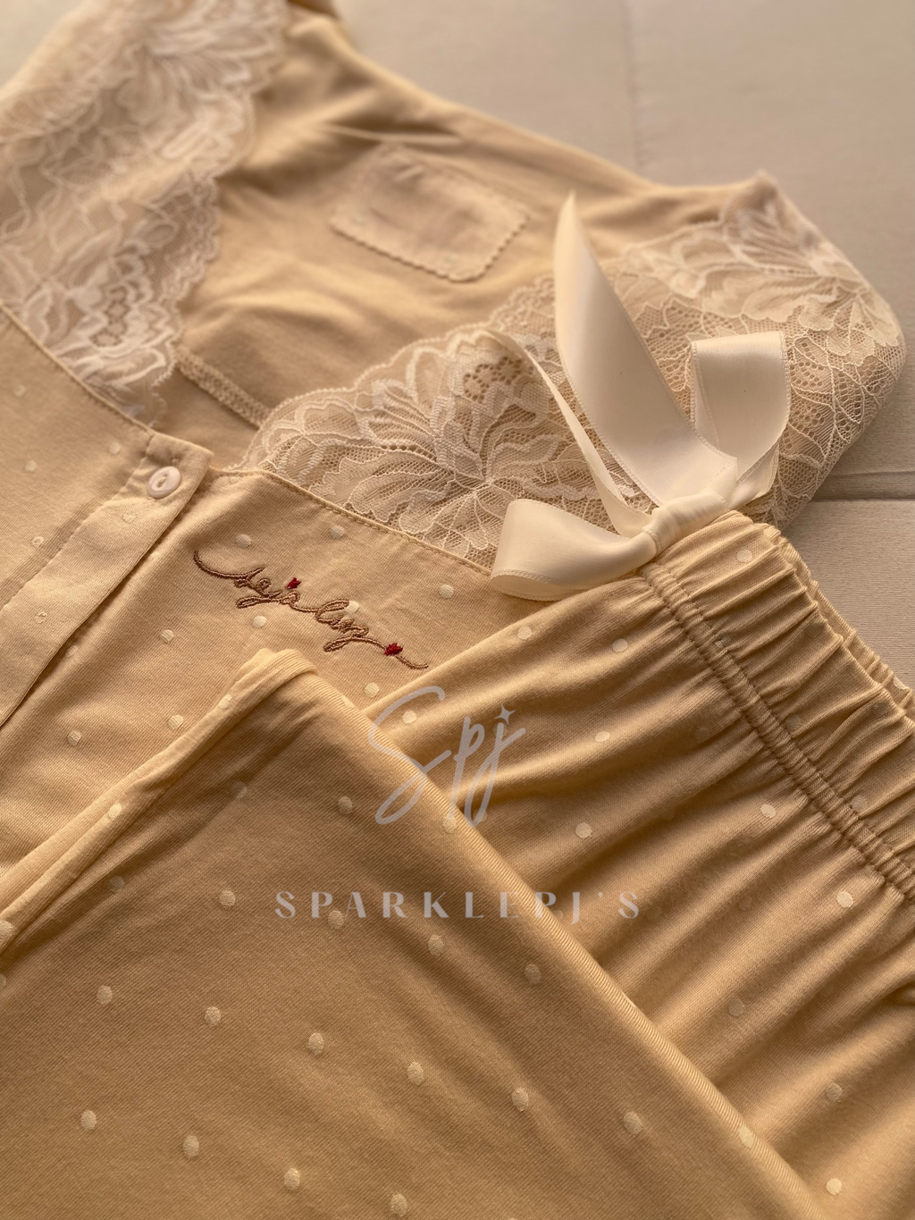 Polka Lace Lounge Set