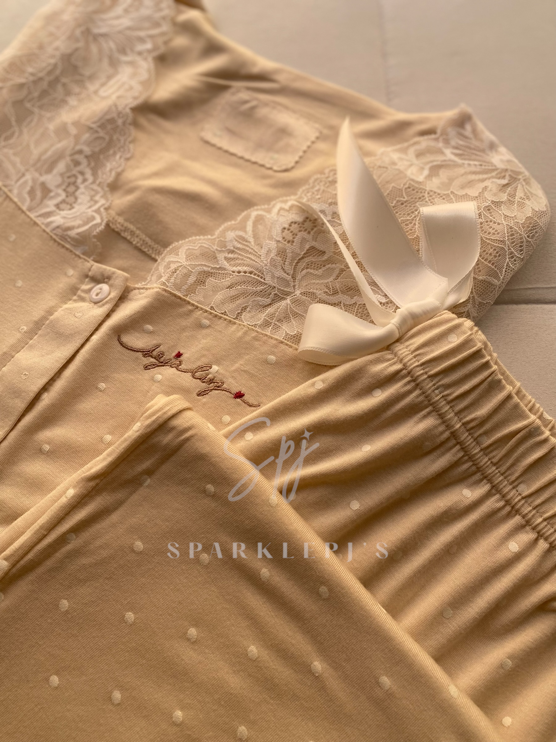 Polka Lace Lounge Set