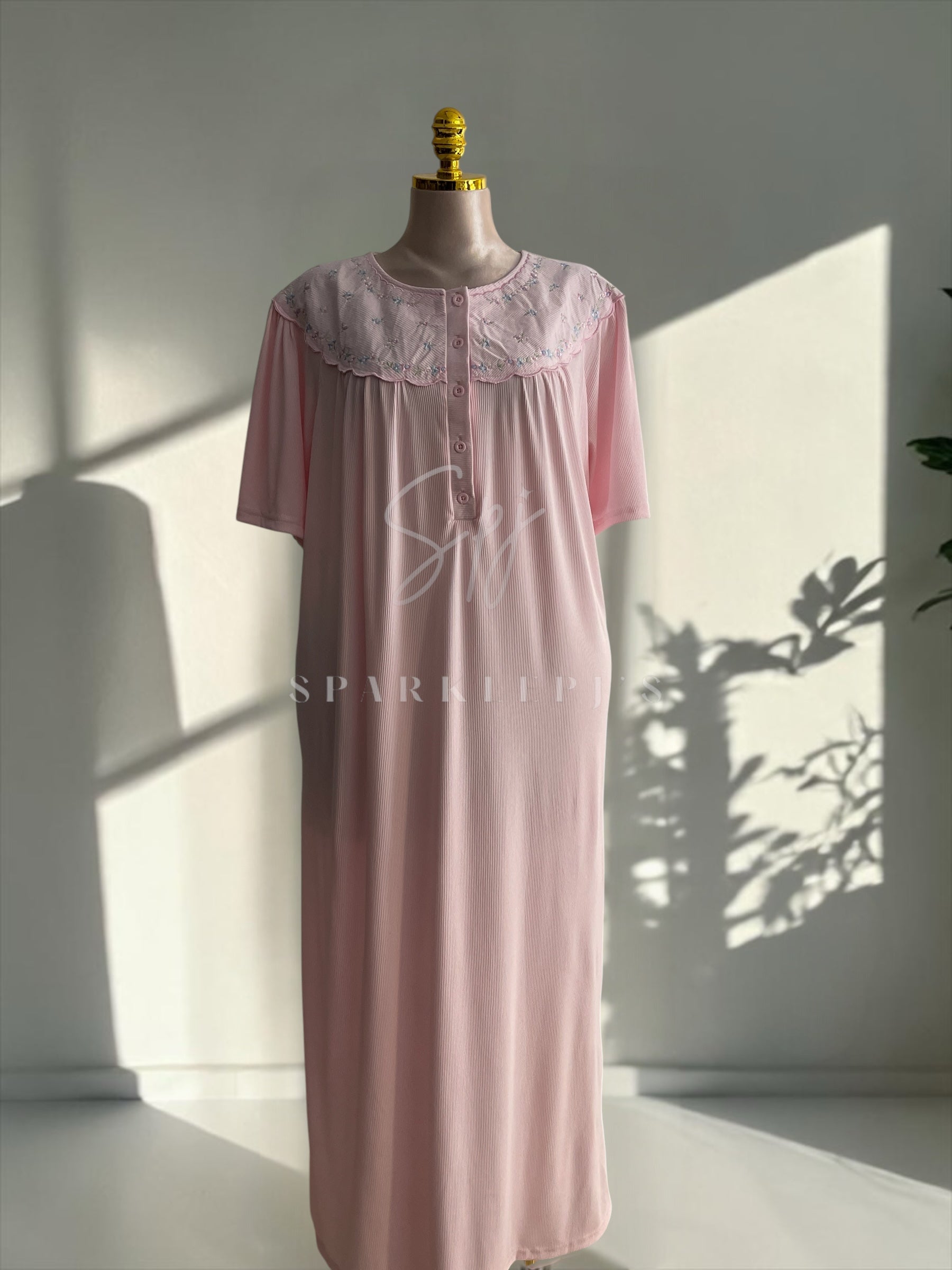 Soft Embroidered Maxi Nightdress
