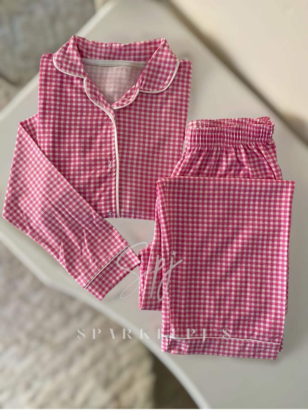 Gingham Classic Pajama Set